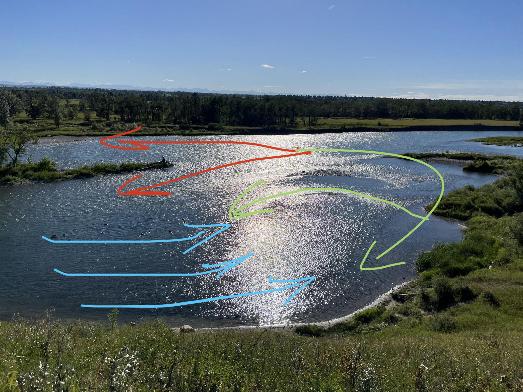 Discover more like Fishing: How would you fish this river? Arrows point ...