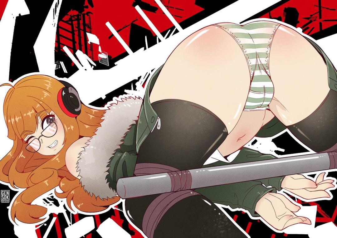 Hentai anime girls with various hair colors in explicit poses, including ahegao and roleplay outfits like maid and latex.