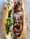 Banh mi - Vietnamese toppings on a short baguette