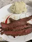 Flank steak with mashed potatoes