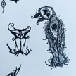Creepy owl drawing