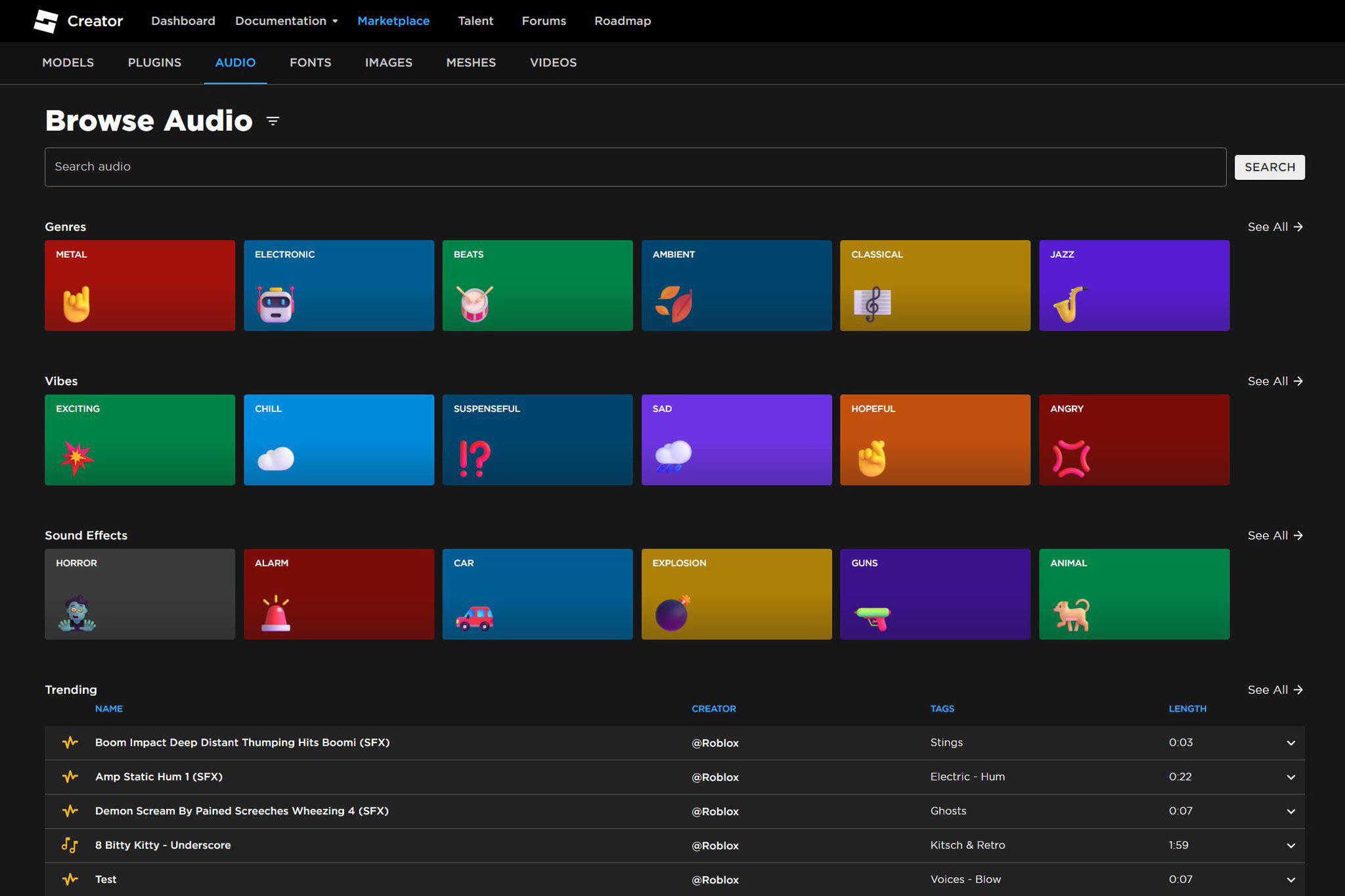Discover more like Roblox: Roblox has added a new landing for the Audio Marketplace and Related ...
