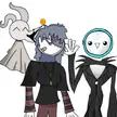 Requested by Limp-Muffin, here's Normzel as Jack Skellington, Chikn as Zero and Bezelle as Sally :)