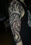 Cthulhu, done by black book Tattoo Huntington NY