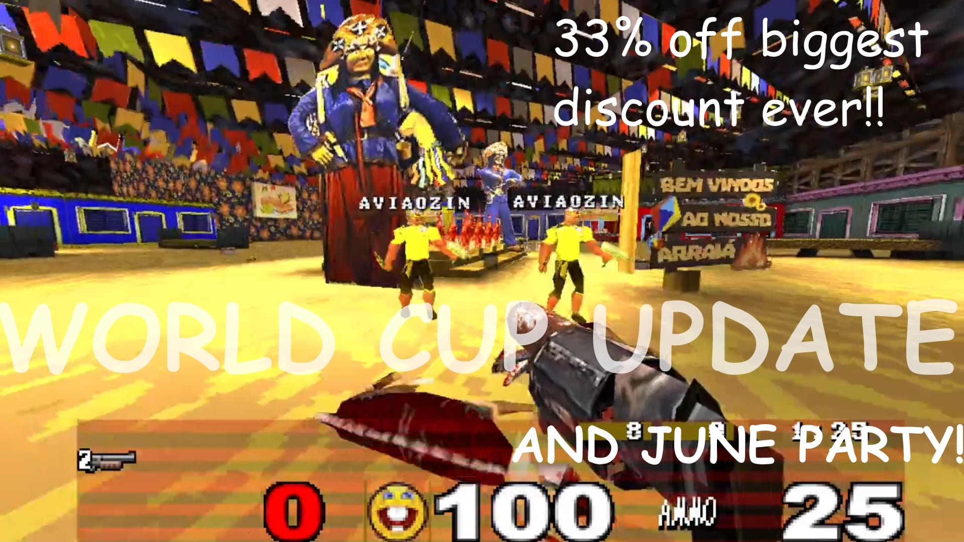 My game inspired by cruelty squad called BRAZILIAN DRUG DEALER 3 I OPENED A PORTAL TO HELL IN THE FAVELA TRYING TO REVIVE MIT AIA I NEED TO CLOSE IT just updated with some homage shirt to my country going well on the world cup, also putting some traditional brazilian parties with a June Party map