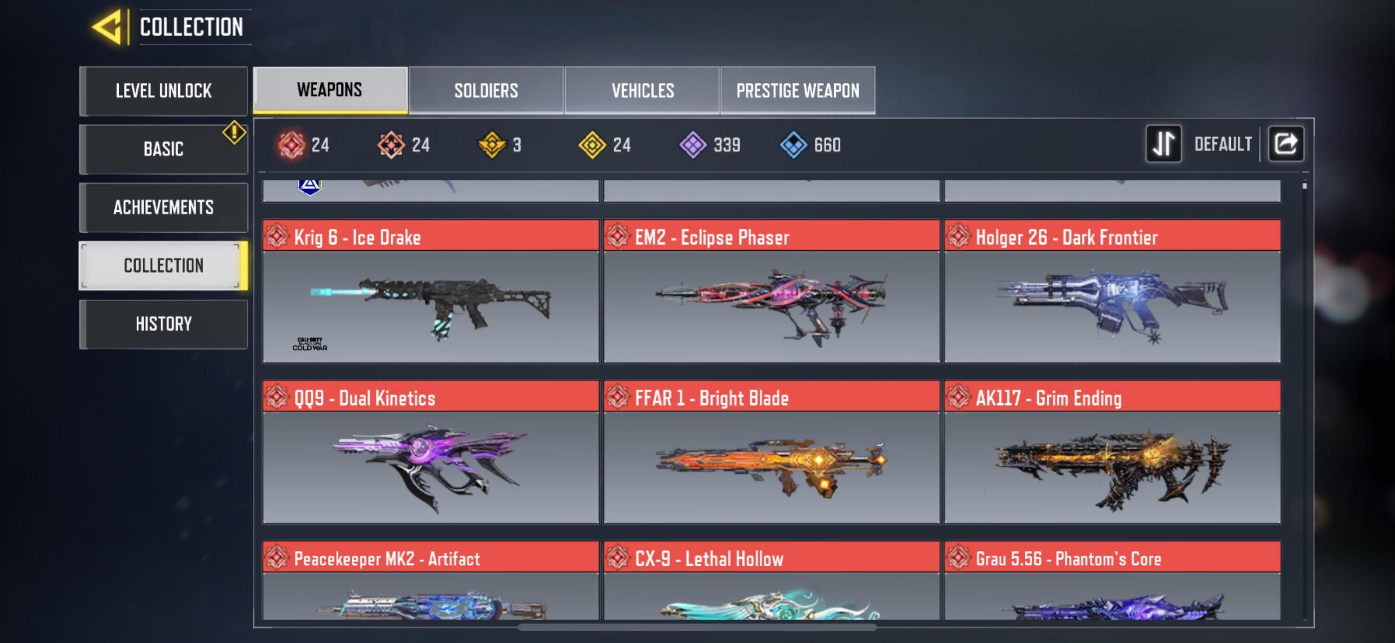 Mythic Collection Codm Codm account with all 24 mythic guns level max for a good price | Scrolller