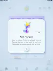 Pokémon TCG Pocket mobile game interface showing a Pack Hourglass item icon in a pop-up window