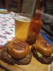 ppjalapeno Gouda smash's and a Pliny pint for dinner.