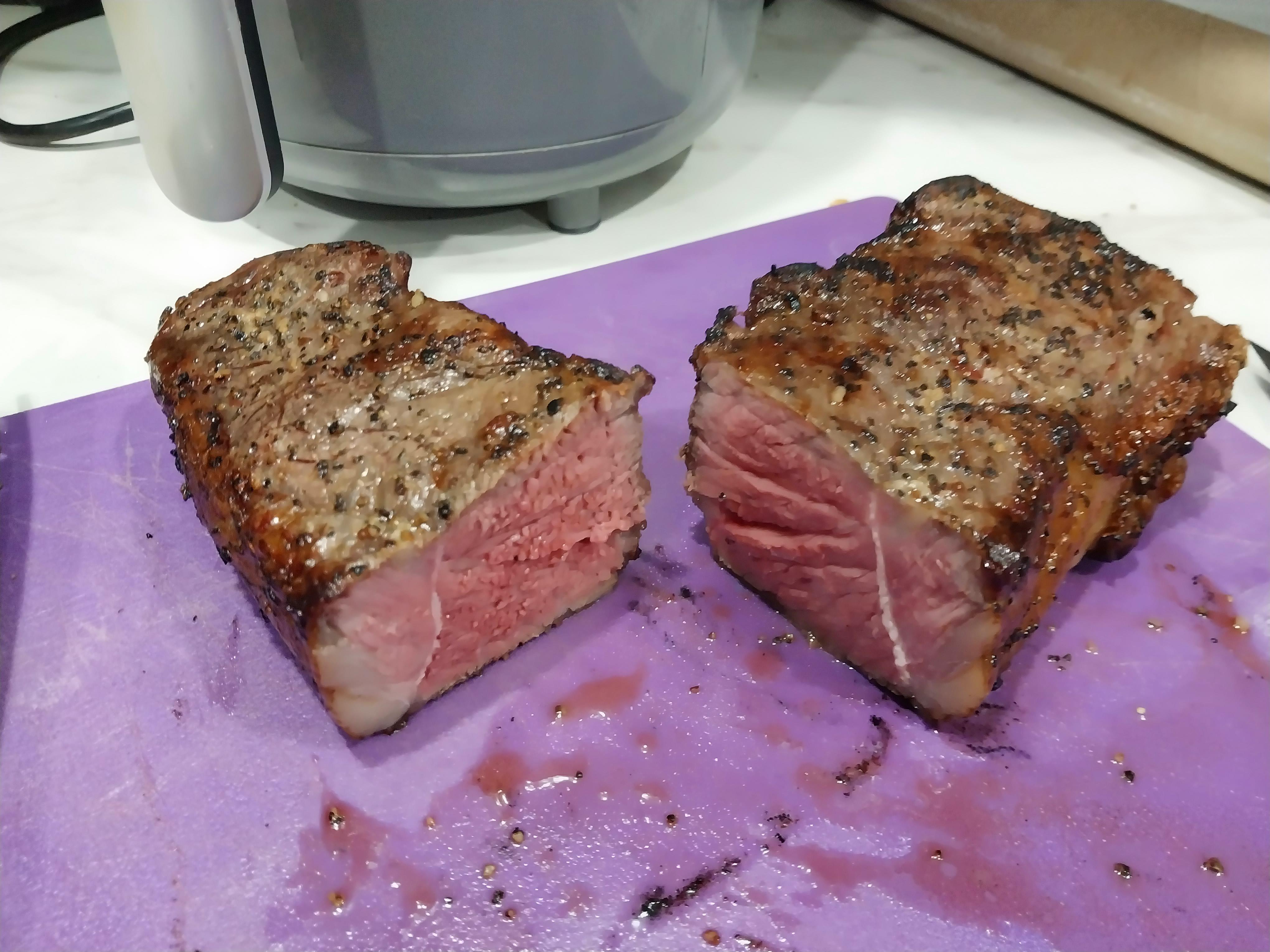 [Homemade] Two inch cut New York Strip cooked medium-rare with ...