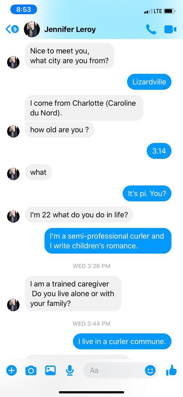 Jennifer Leroy sexting and dirty talk in a series of text posts