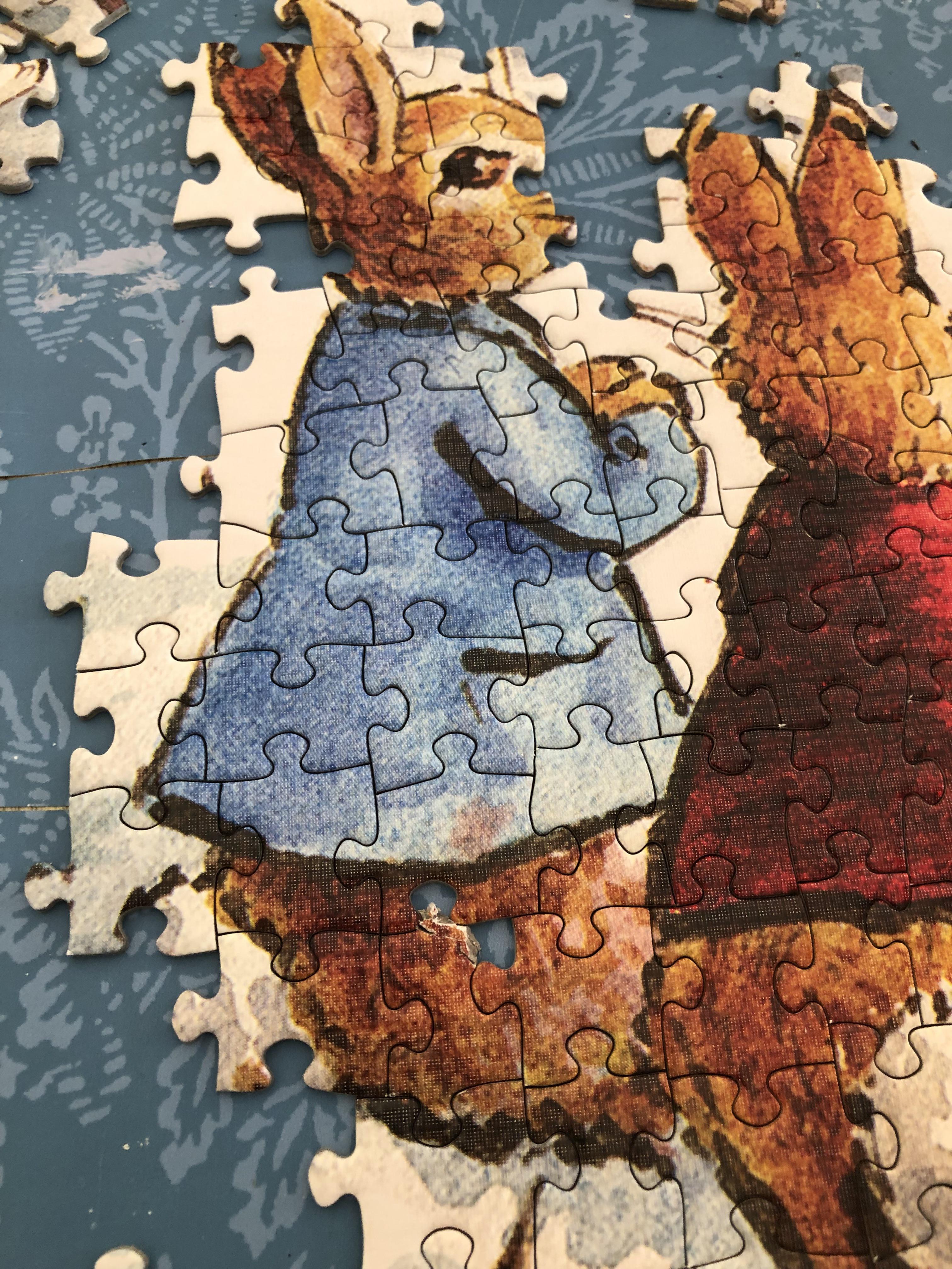 My rabbit Arthur decided to bite a piece of a puzzle that ended up on ...