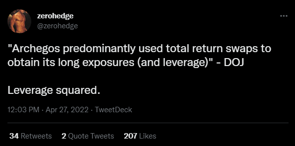 So, Archegos used total return swaps to short GME and other stonks to shit (which old DD showed was happening). The last 2 years, swaps haven't been reported publicly, so they are able to hide their positions. AND in November swaps had margin requirements removed... AND SHORTS ARE STILL LOSING😂😂😂