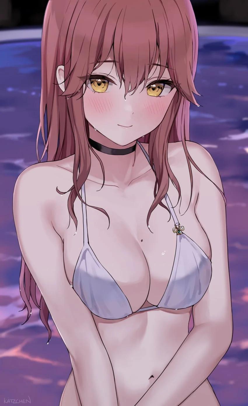 Busty anime catgirls and girls in lingerie, bikinis, and bodysuits with various hair colors.
