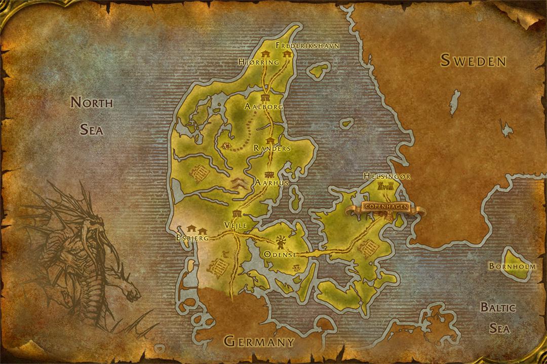 I Made a Classic WoW Style Map of Denmark | Scrolller