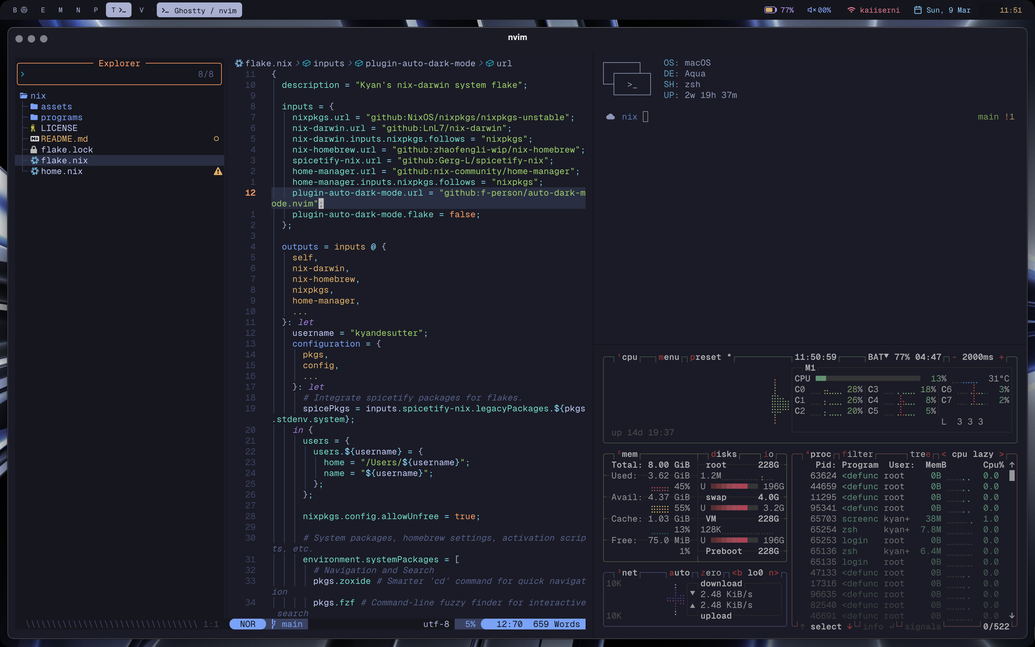 [Aerospace] MacOS+nix tokyonight rice | Scrolller