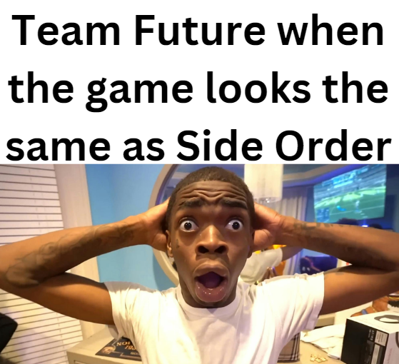 Splatoon meme with a man in a white shirt reacting with shock to text about game updates and octoling hair.