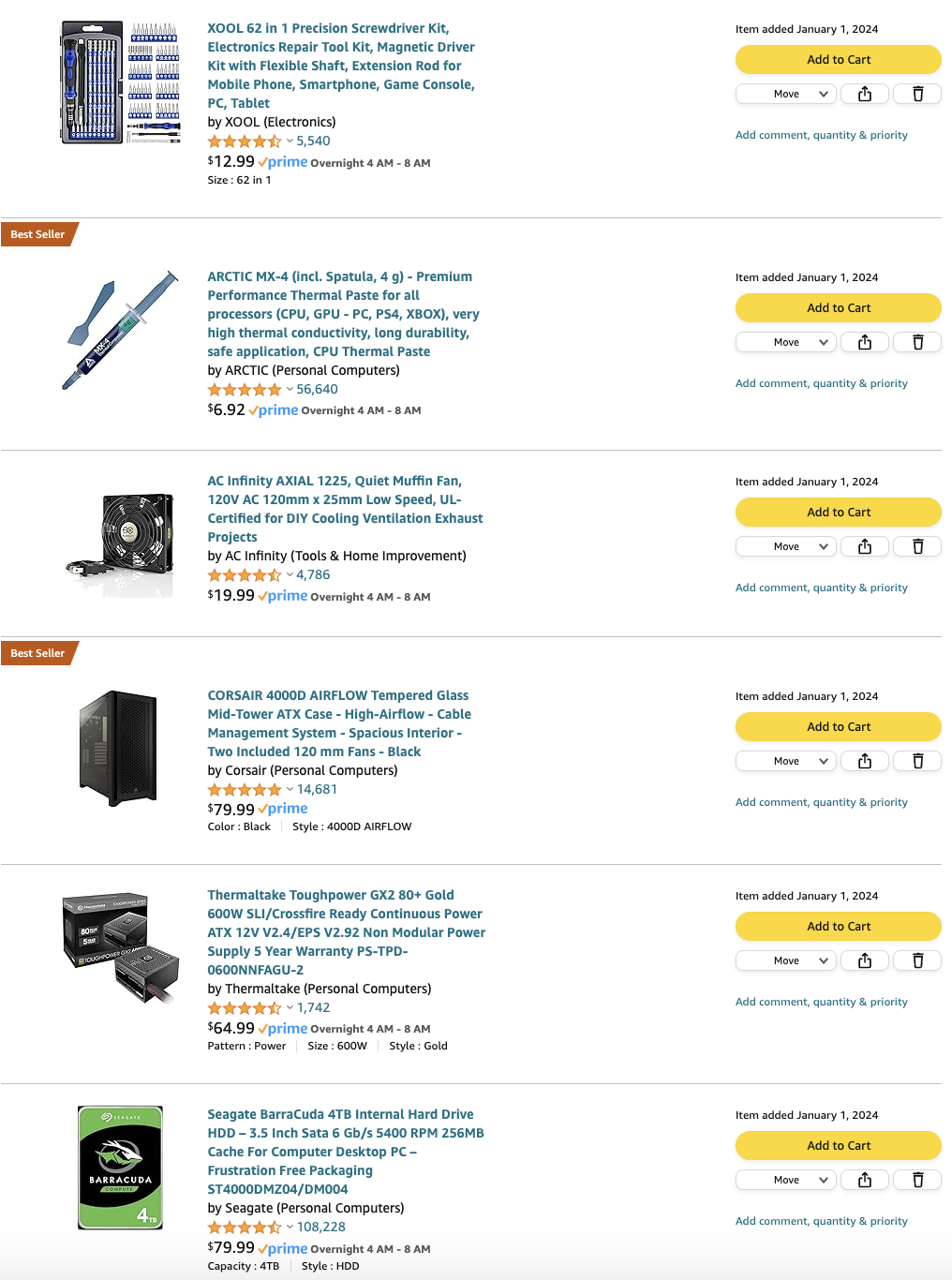 I'm trying to build a PC--I've been a filthy, filthy Mac gamer for way too long! I put together a basic list of stuff, but is there anything I'm missing/any general tips anyone can give me? I know very little about computers, unfortunately!