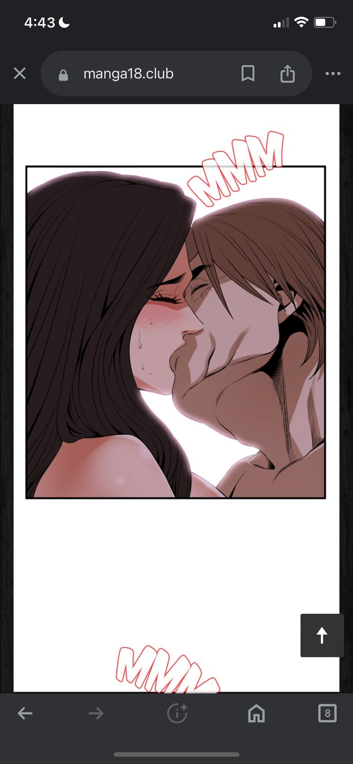 Siena and a muscular man in a pornhwa scene featuring busty, curvy asian characters engaging in NTR sex.