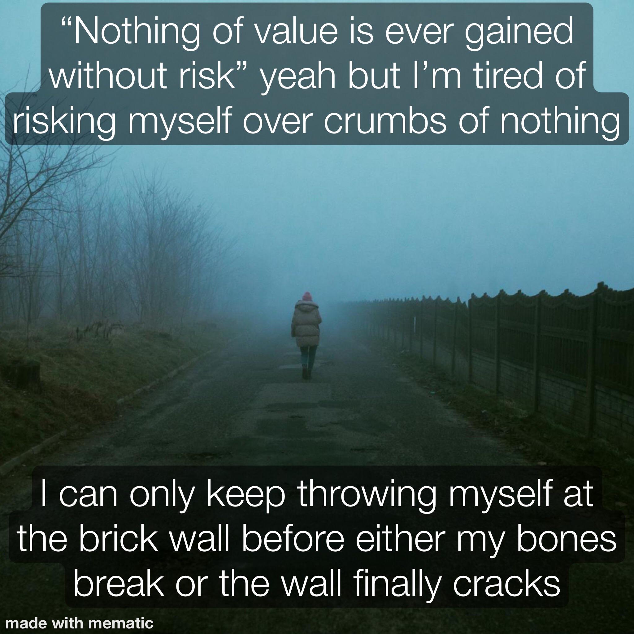 Depression memes featuring a cat and blurred figures with text about emotional exhaustion and the void.