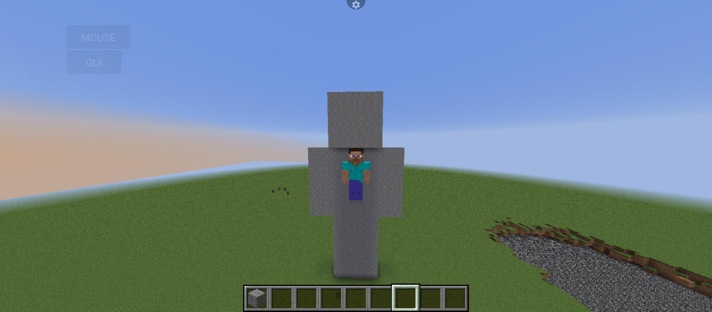 Minecraft survival builds featuring a starter base and a blocky avatar with a blue shirt fighting zombies and skeletons
