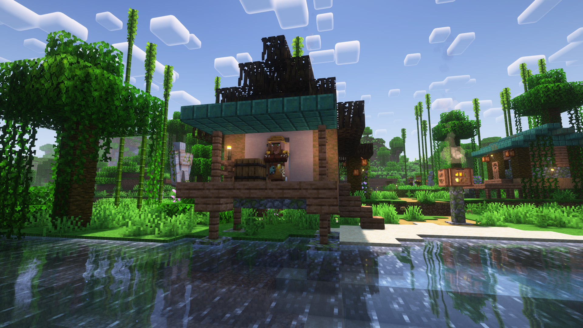 My take on a jungle village, on a survival server I run for family ...