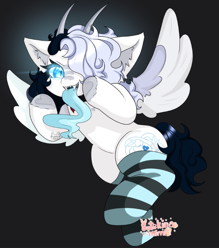 Anthropomorphic My Little Pony fan art by Sutekinamimi featuring Kicking Mimi on plain backgrounds.