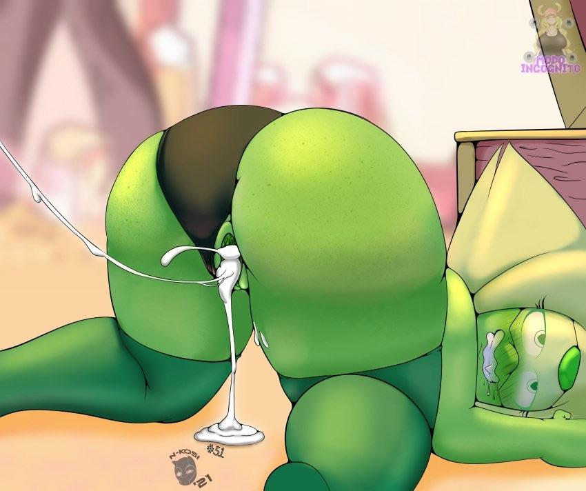 Hentai anime art of busty, curvy fandom girls with colorful skin in mind control and breeding poses