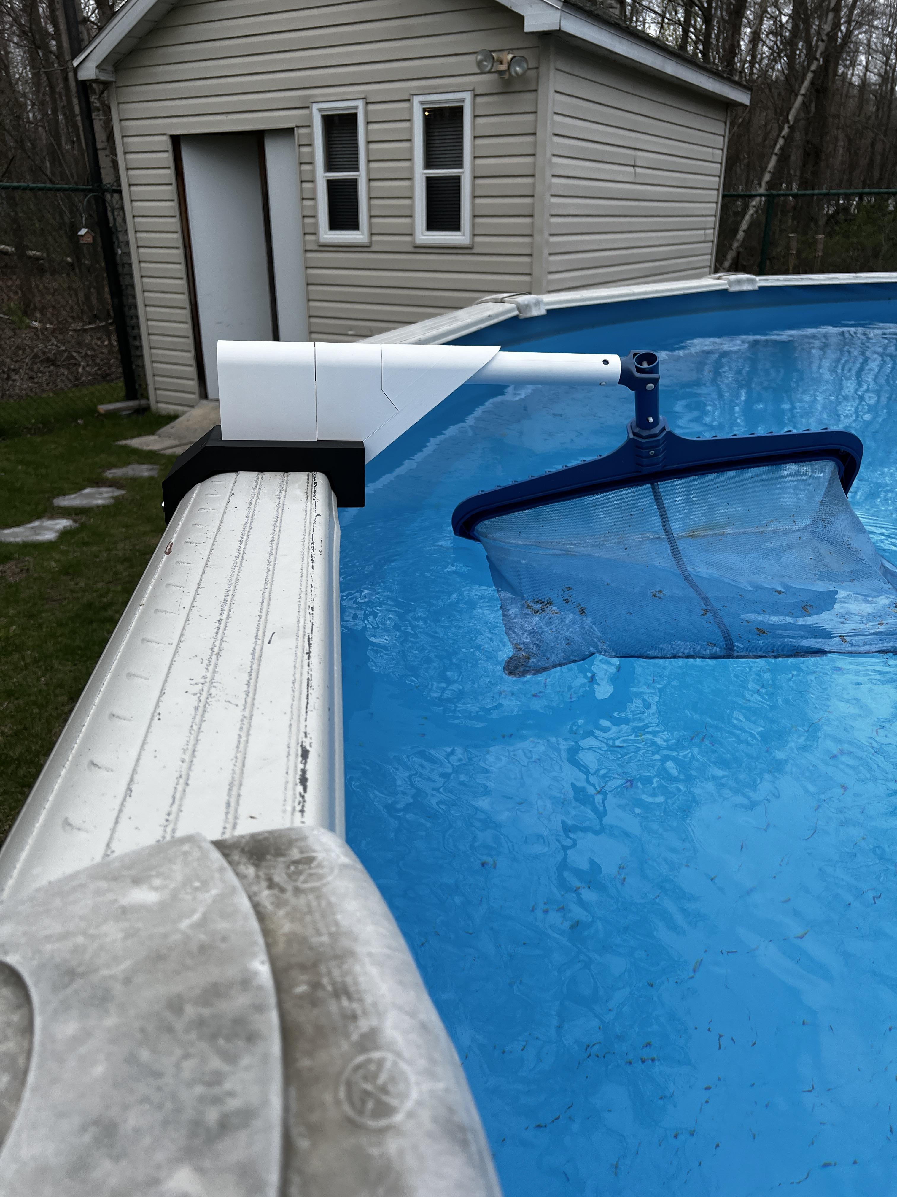 Made a pool leaf skimmer holder