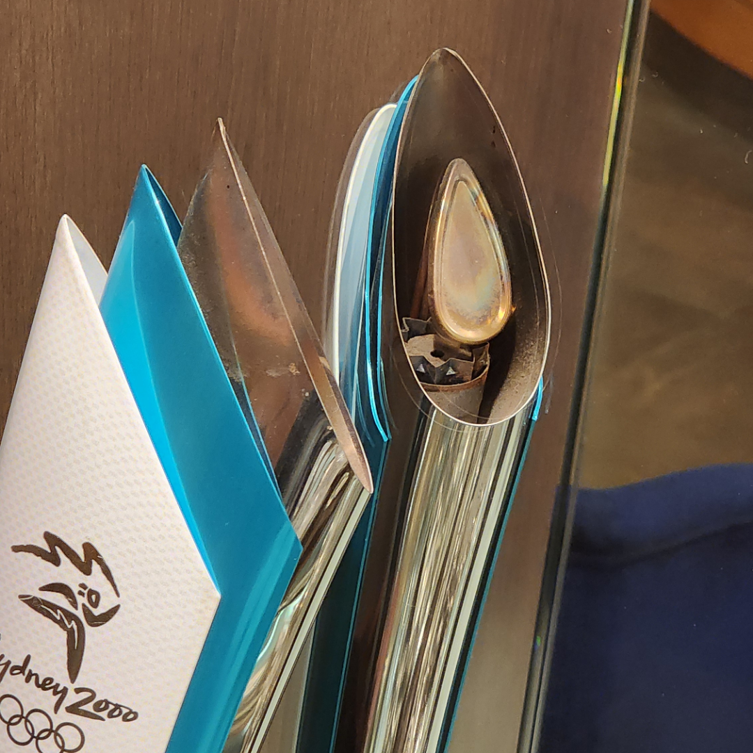 Sydney 2000 Olympic torch and commemorative plaque presented to the Sydney Rowing Club