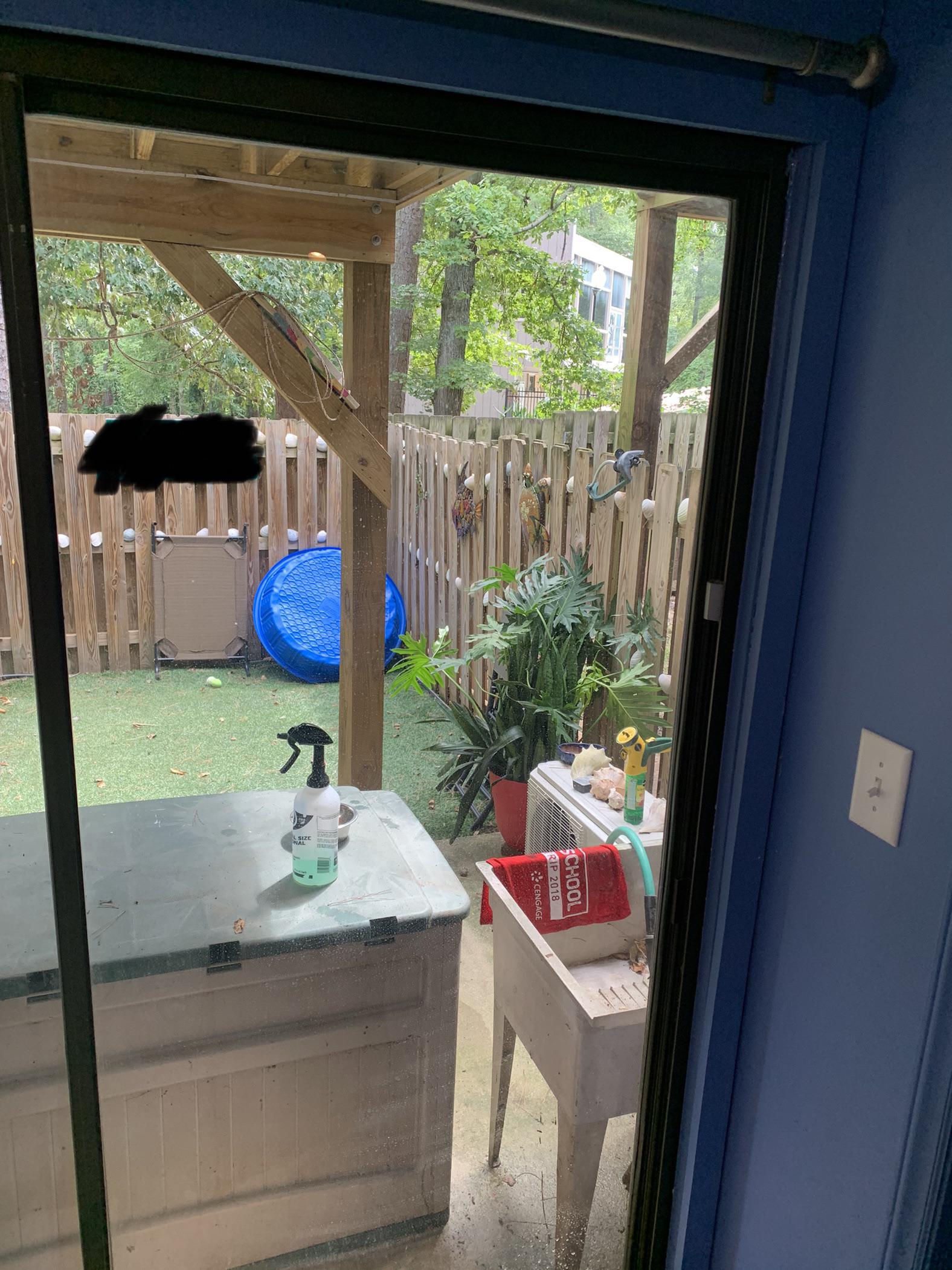 How to move the non-sliding panel of a sliding glass door | Scrolller