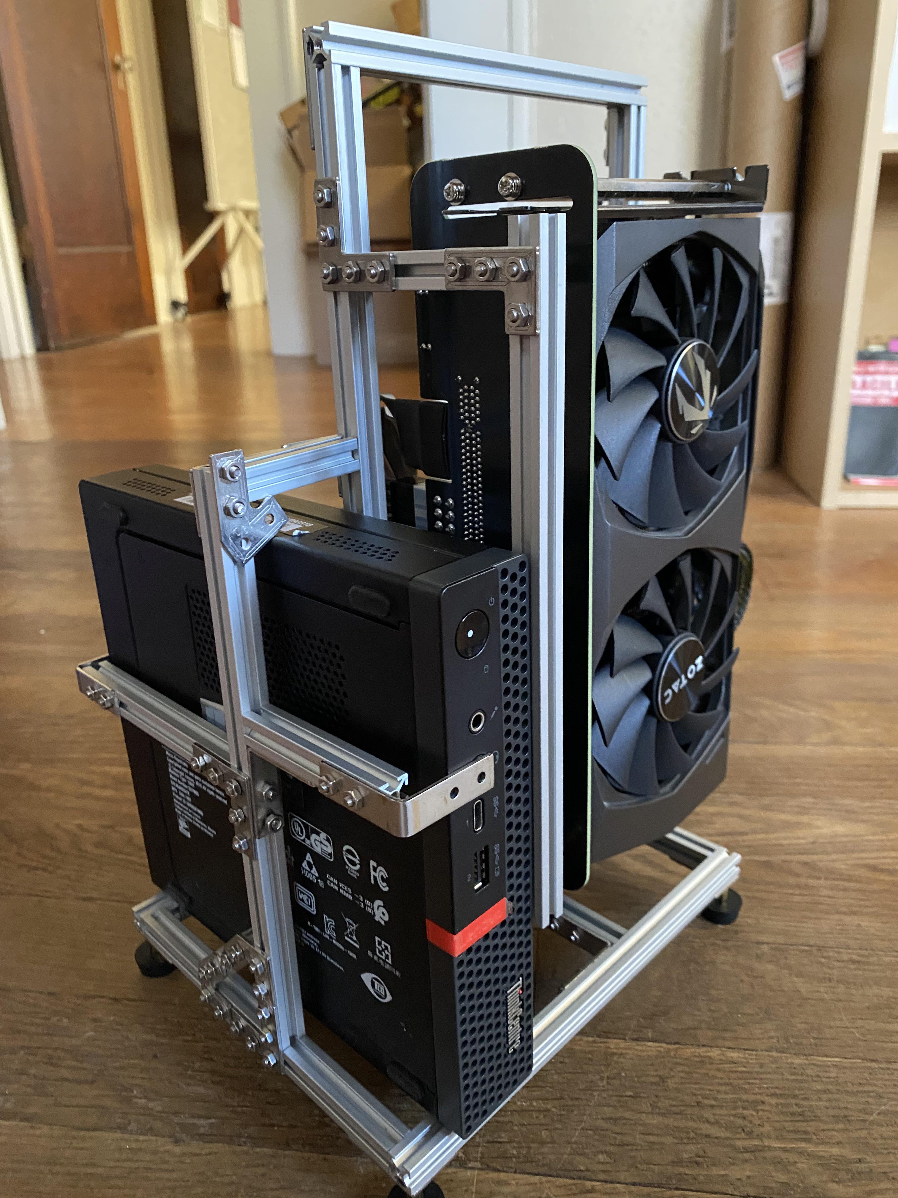 Egpu Rack Inspired by all the makerbeam builds, I made a rack for my USFF PC and ...