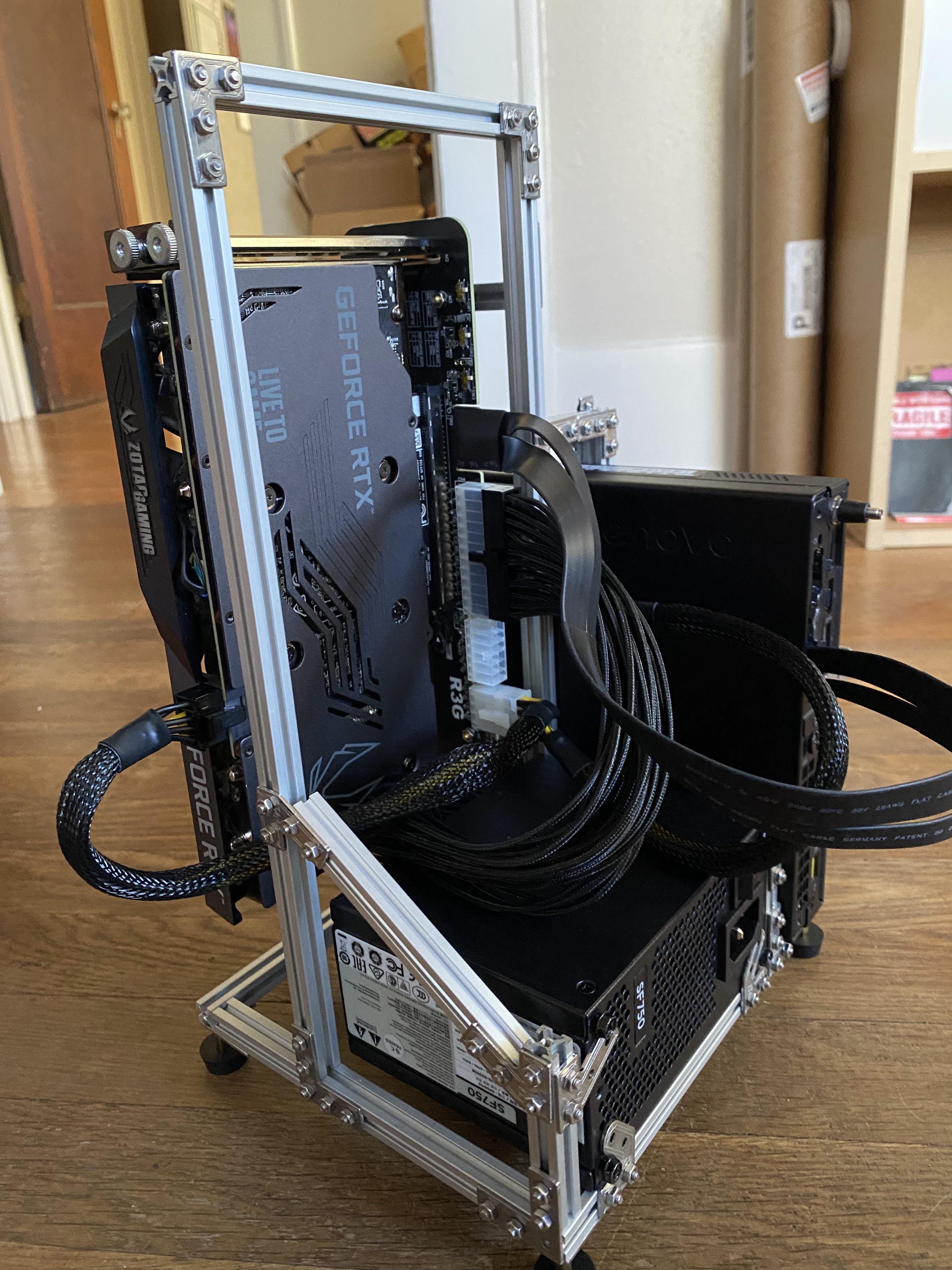 Egpu Rack Inspired by all the makerbeam builds, I made a rack for my USFF PC and ...