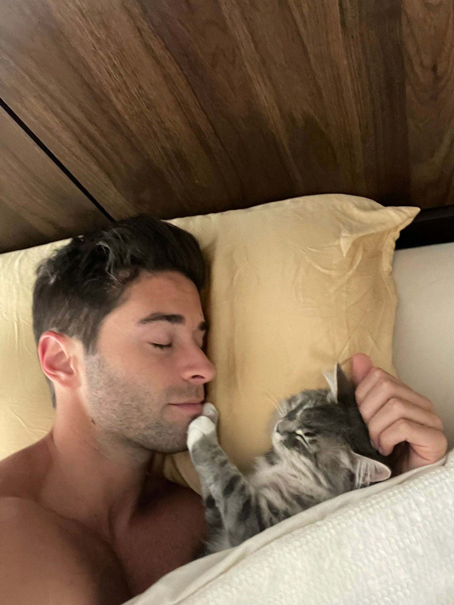 Jake Miller with a kitty