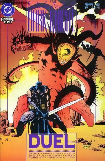 Batman DC comics cover art and pages featuring Batman fighting the Joker and red monsters in the snow