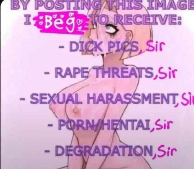 Busty Asian woman in a white shirt and tie, all-fours ahegao pose with sissy humiliation captions in a bedroom