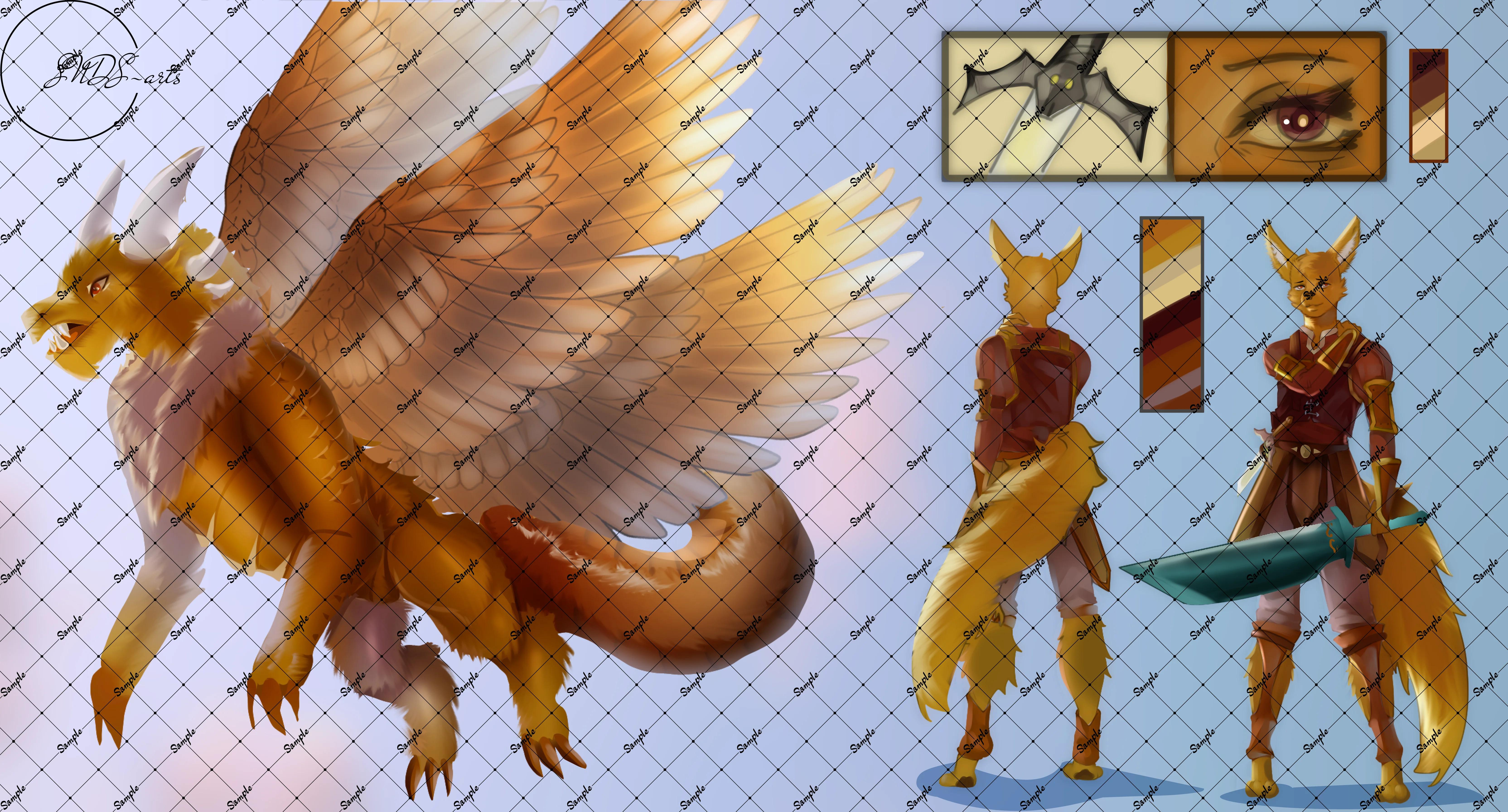 [for hire] affordable human/furry/dnd ref sheet, basic 30$, medium 60$, and detailed 120$ .