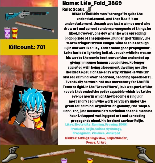 Mercenary bios for Shuumatsu no Valkyrie anime characters: a muscular pyro, a gold-armored soldier, and a scout.