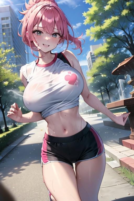 Hentai art of a tomboy and femboy roommate, plus busty and curvy anime women in lingerie and office wear.