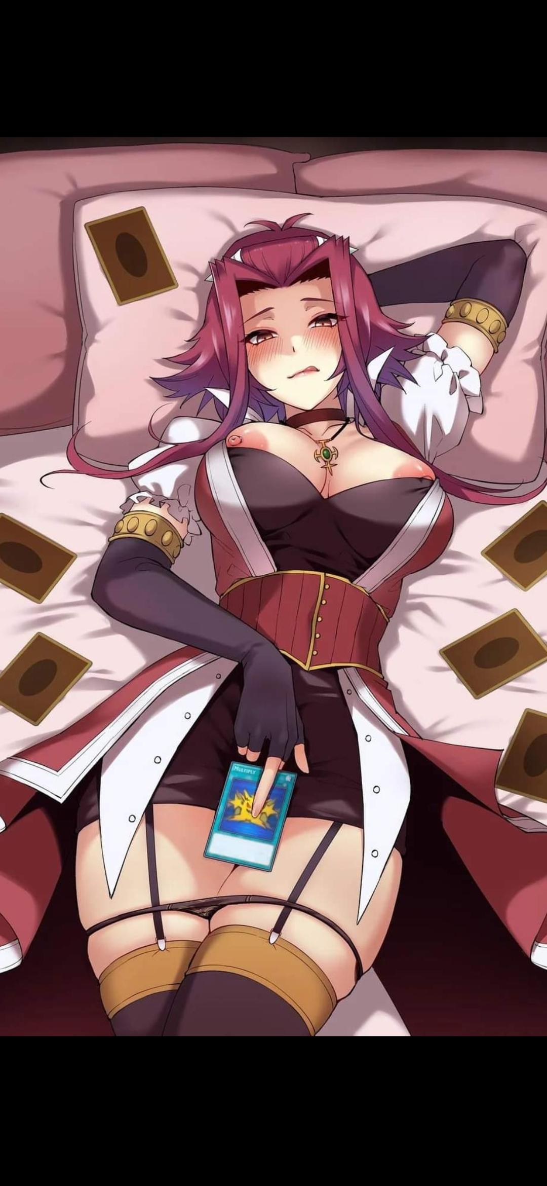 Busty anime girls from Pokémon and Yu-Gi-Oh in ecchi and hentai styles, including blonde, redhead, and ebony characters.