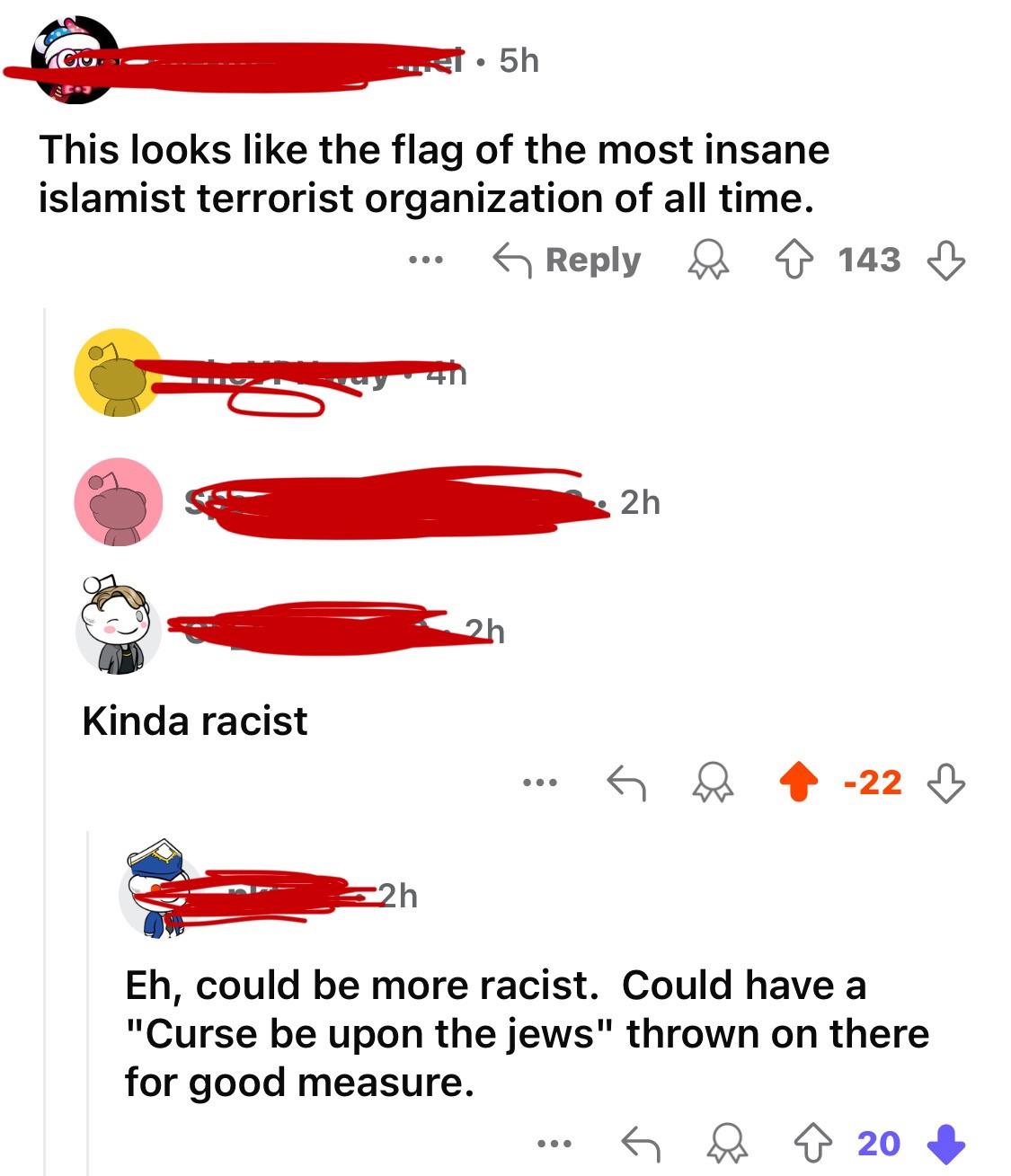 Shit Liberals Say meme showing a r/vexillology post of a combined Arab states flag with a controversial comment thread.