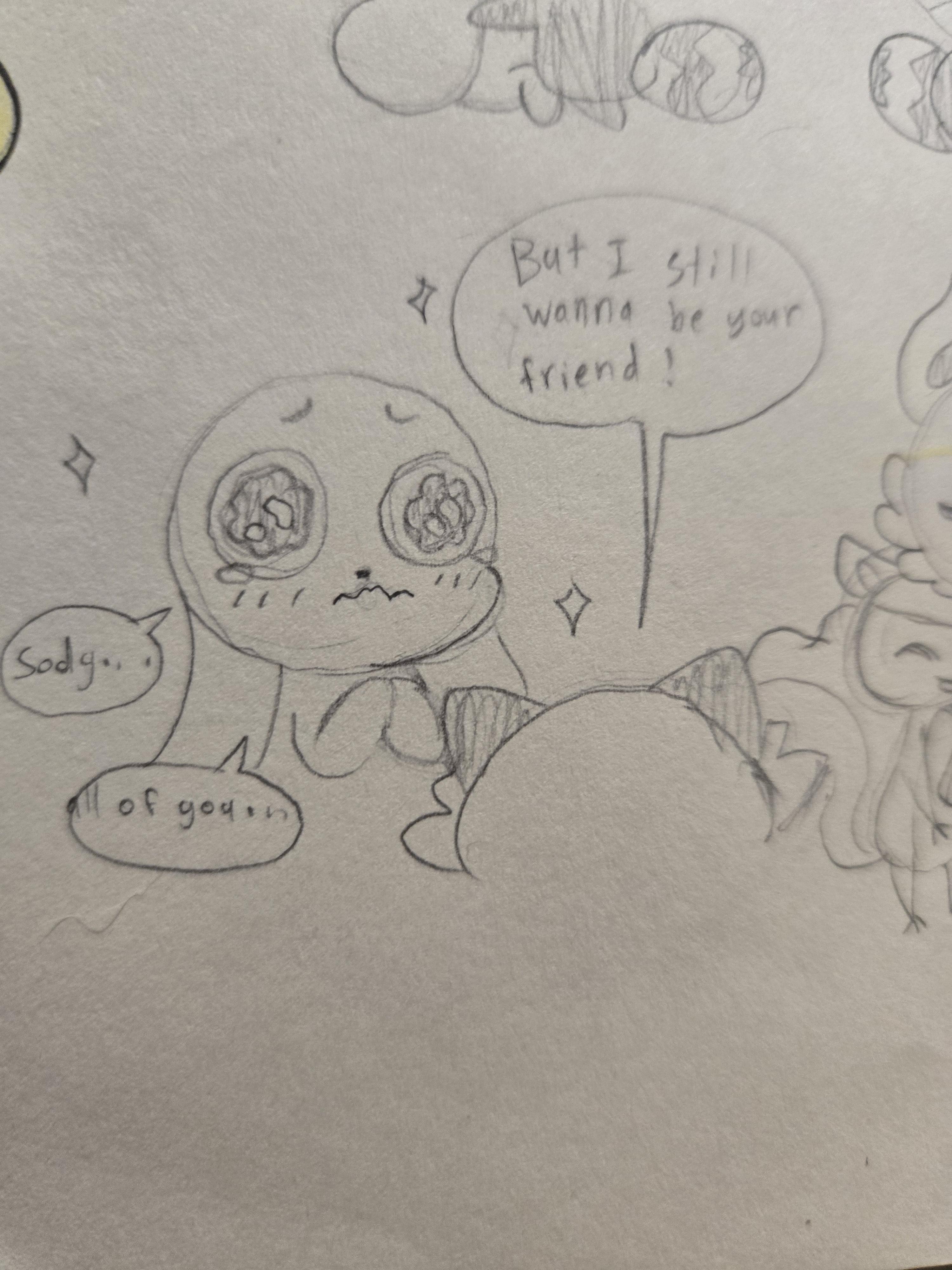 Chikn Nuggit fan art comic of kawaii anthropomorphic animals having a wholesome conversation on a white background