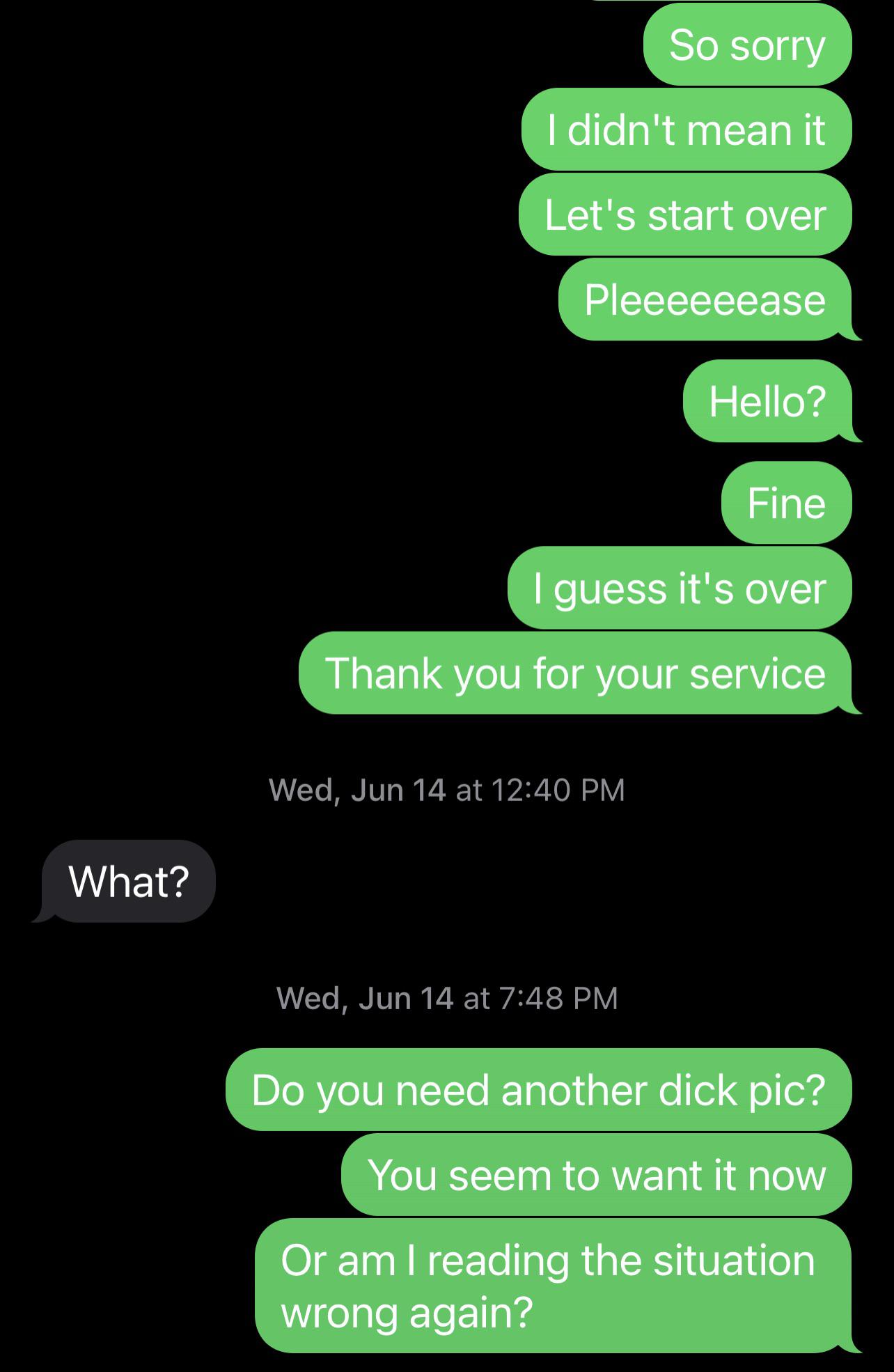 Fauxbait romance scam chat with a white man sending an uncut penis and cock photos
