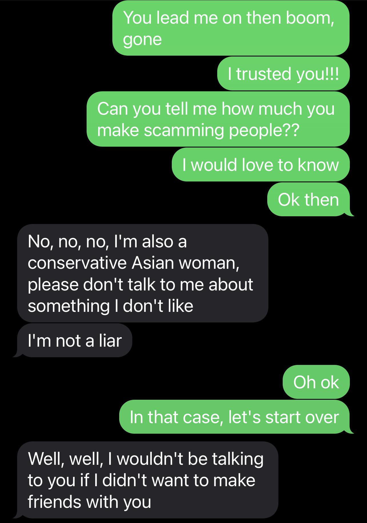 Fauxbait romance scam chat with a white man sending an uncut penis and cock photos