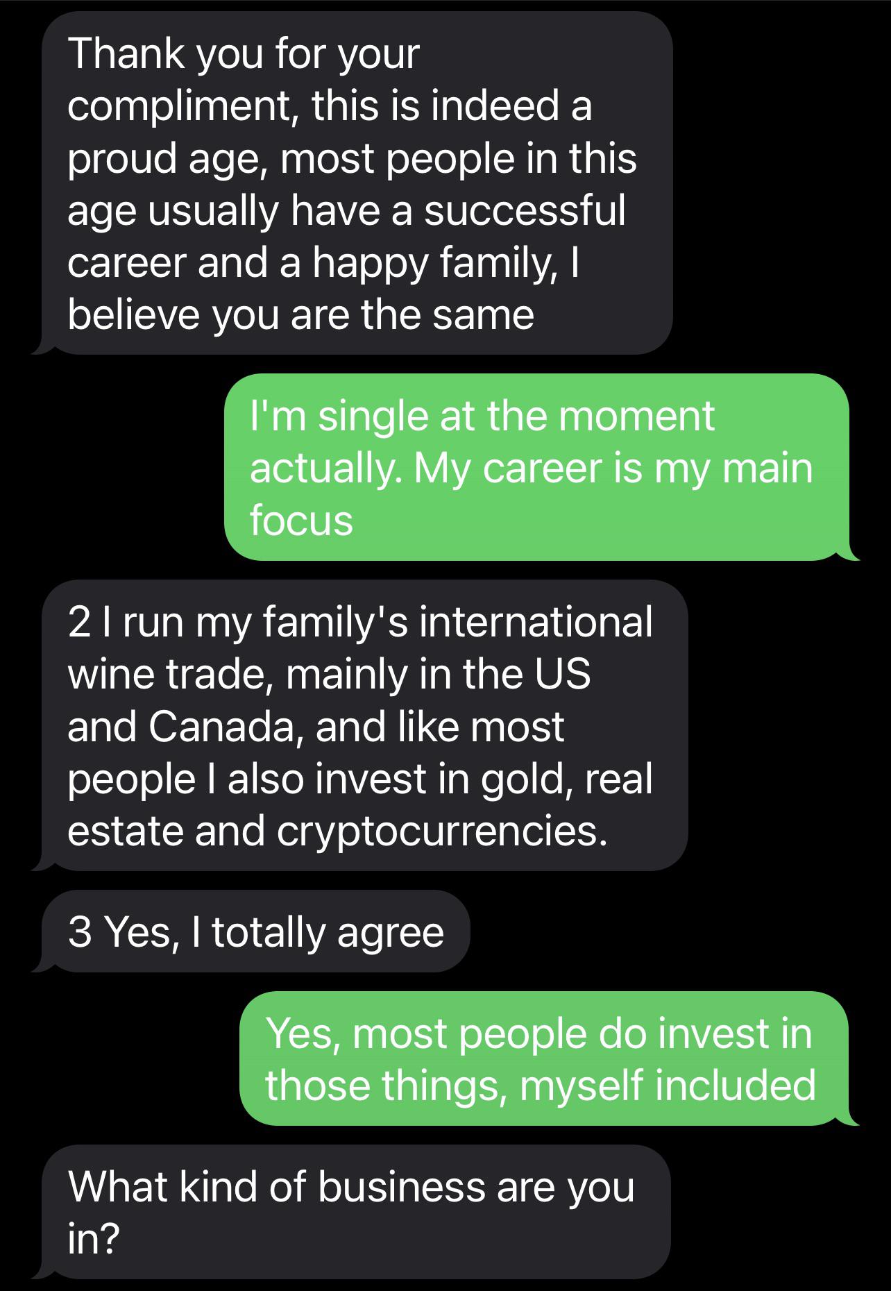 Fauxbait romance scam chat with a white man sending an uncut penis and cock photos
