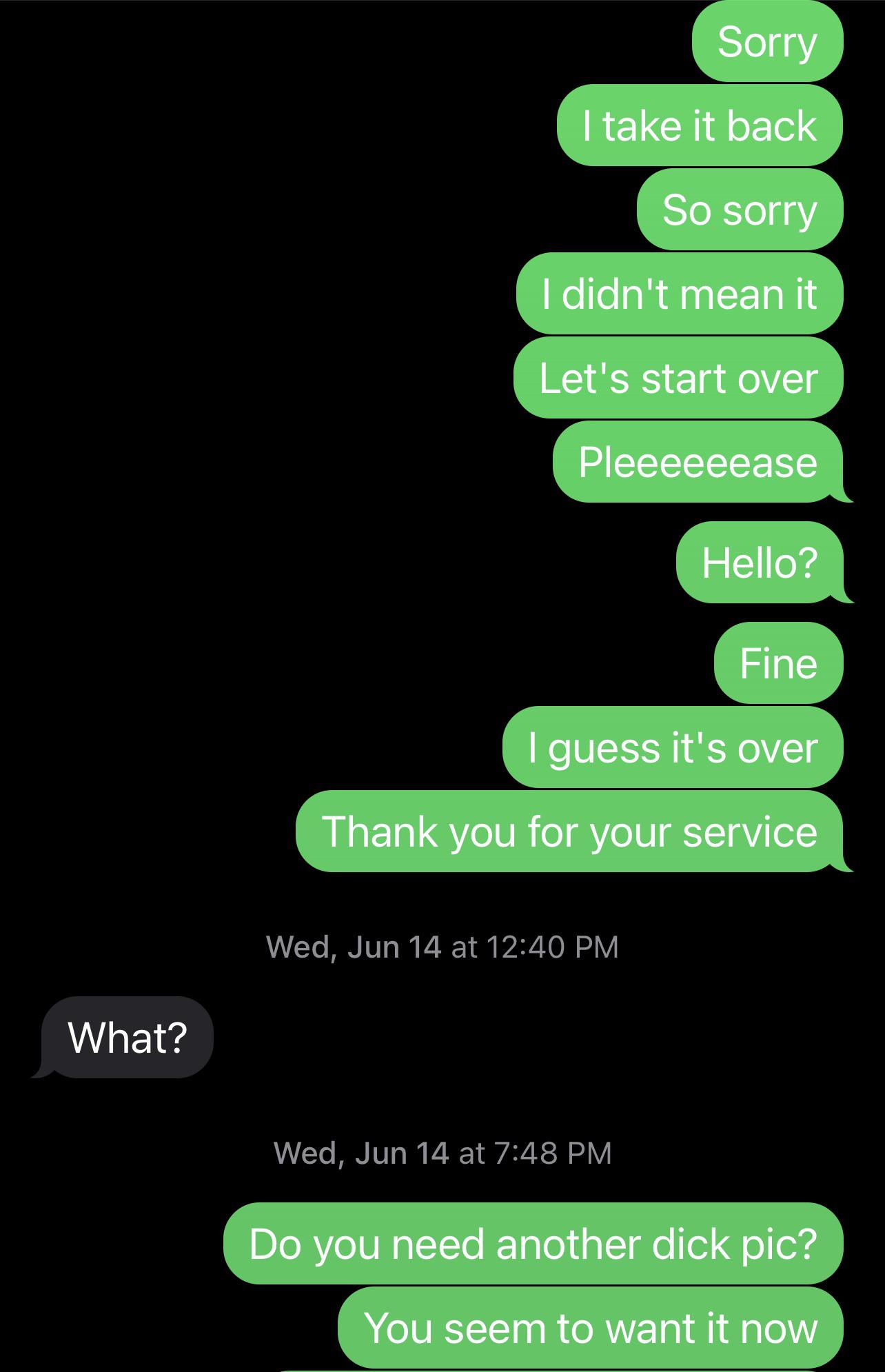Fauxbait romance scam chat with a white man sending an uncut penis and cock photos