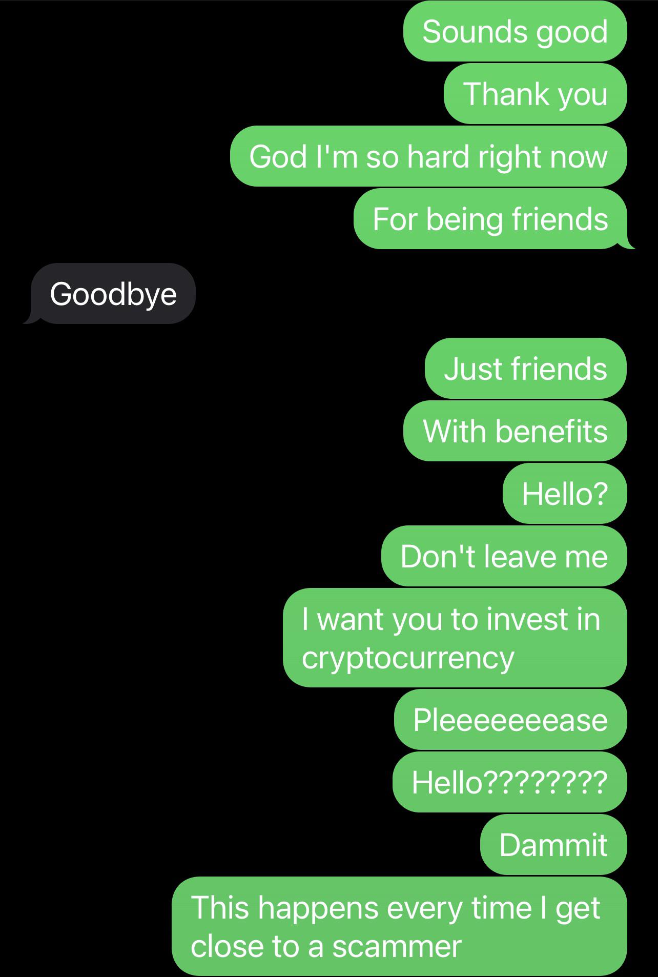 Fauxbait romance scam chat with a white man sending an uncut penis and cock photos