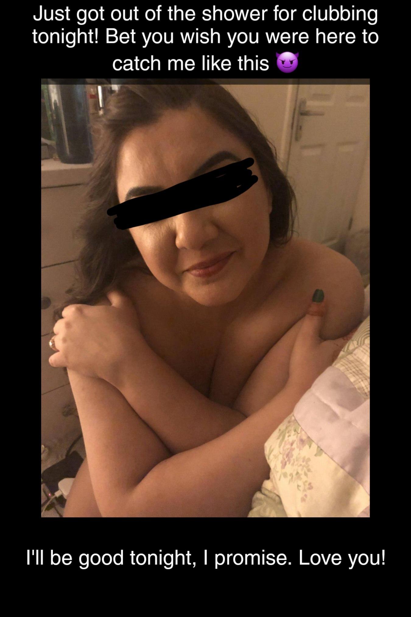 Curvy white girl in white panties and towel taking chest and buttocks selfies for a cheating snaps story