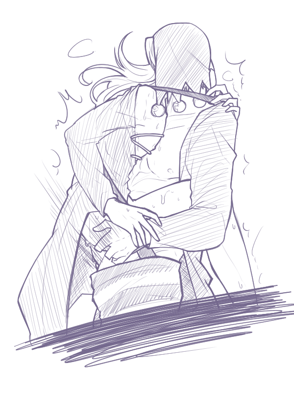 JJBA gay erp fan art featuring muscular and athletic men and a pink haired woman in sexual situations