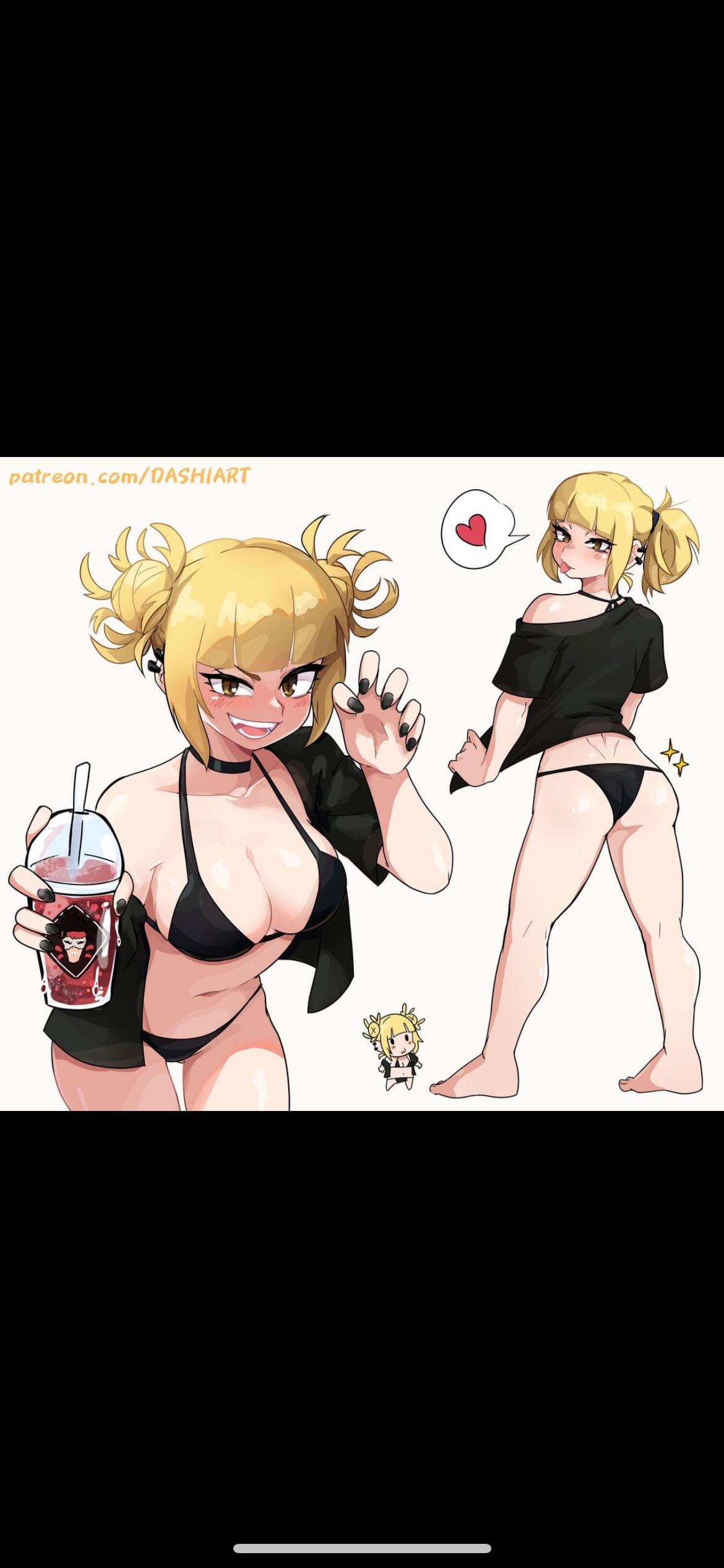 My Hero Academia anime girls in bunny suits, bikinis, and leotards showing cleavage and big ass pinup poses
