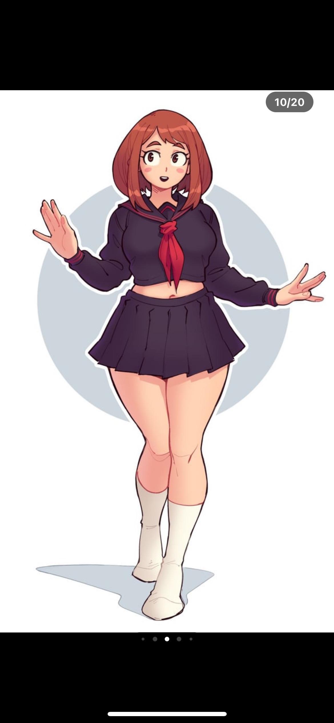 My Hero Academia anime girls in bunny suits, bikinis, and leotards showing cleavage and big ass pinup poses